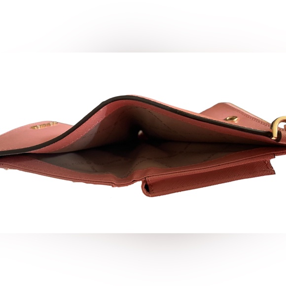 MICHAEL KORS Sunset Rose Large Leather Double Zip Smartphone Wristlet Wallet - Picture 5 of 5